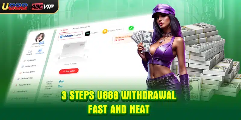 3 steps U888 withdrawal fast and neat