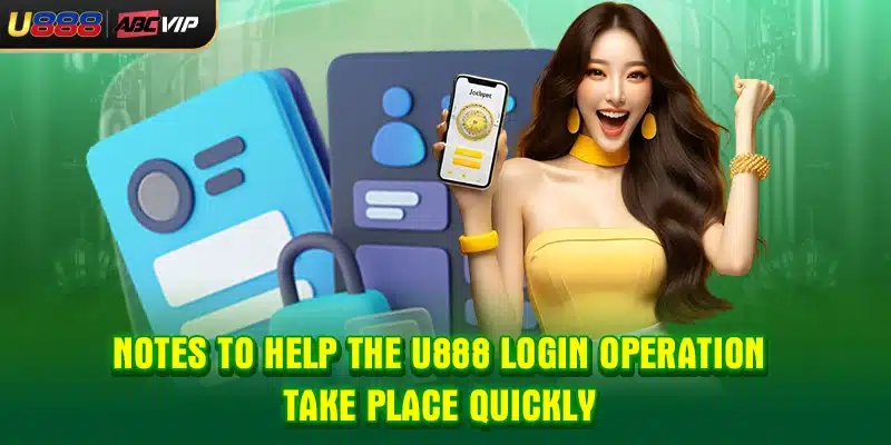 Notes to help the U888 login operation take place quickly
