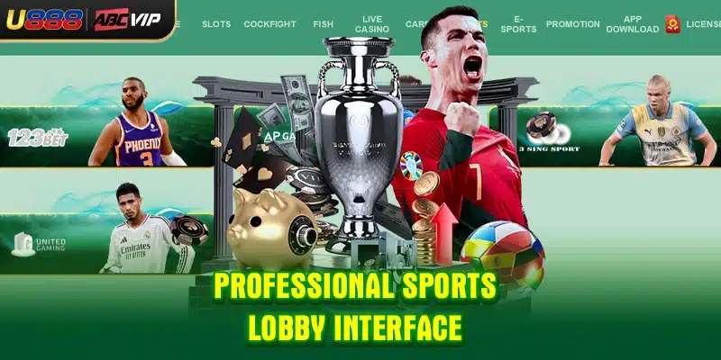 Professional sports lobby interface