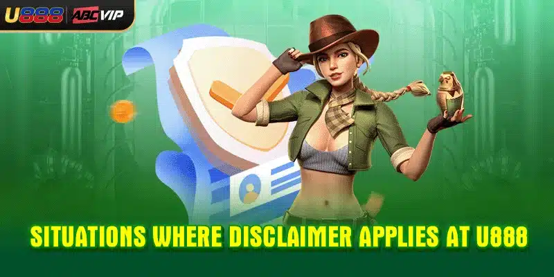 Situations where disclaimer applies at U888